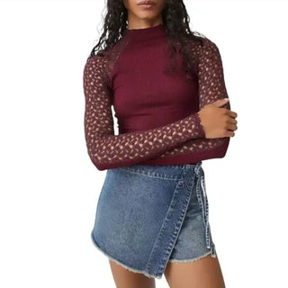 Free People - Clementine Ribbed Mixed Media Top