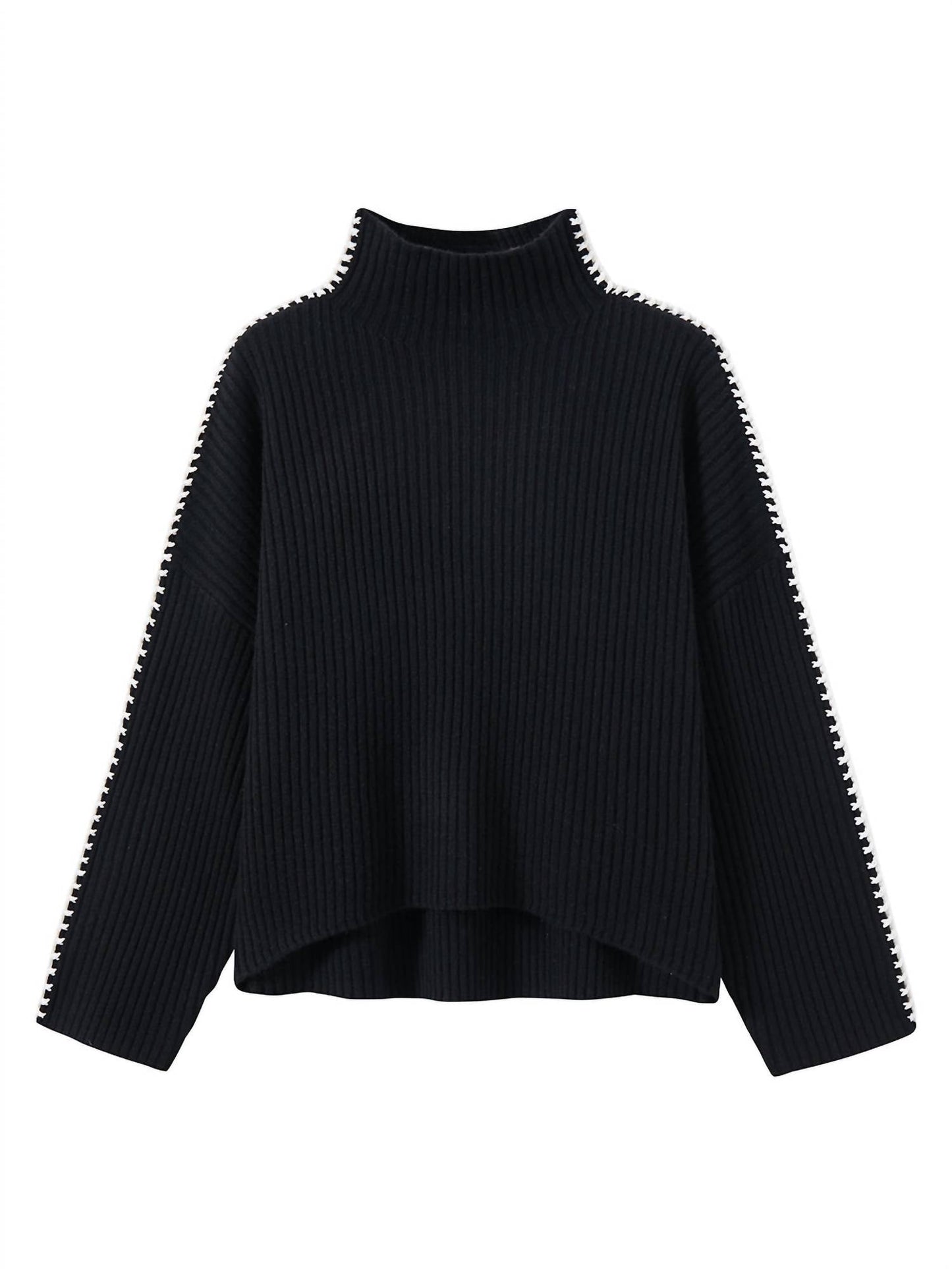 27 Miles Malibu - Marullo Stitch Cashmere Mock Neck Sweater