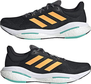adidas Men's Solar Glide 5 Running Shoes Black/Orange/Mint