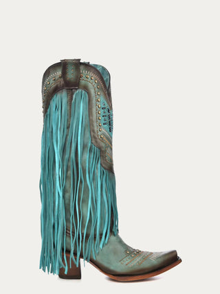 Corral - Women's Crystals Lamb Fringe Boot
