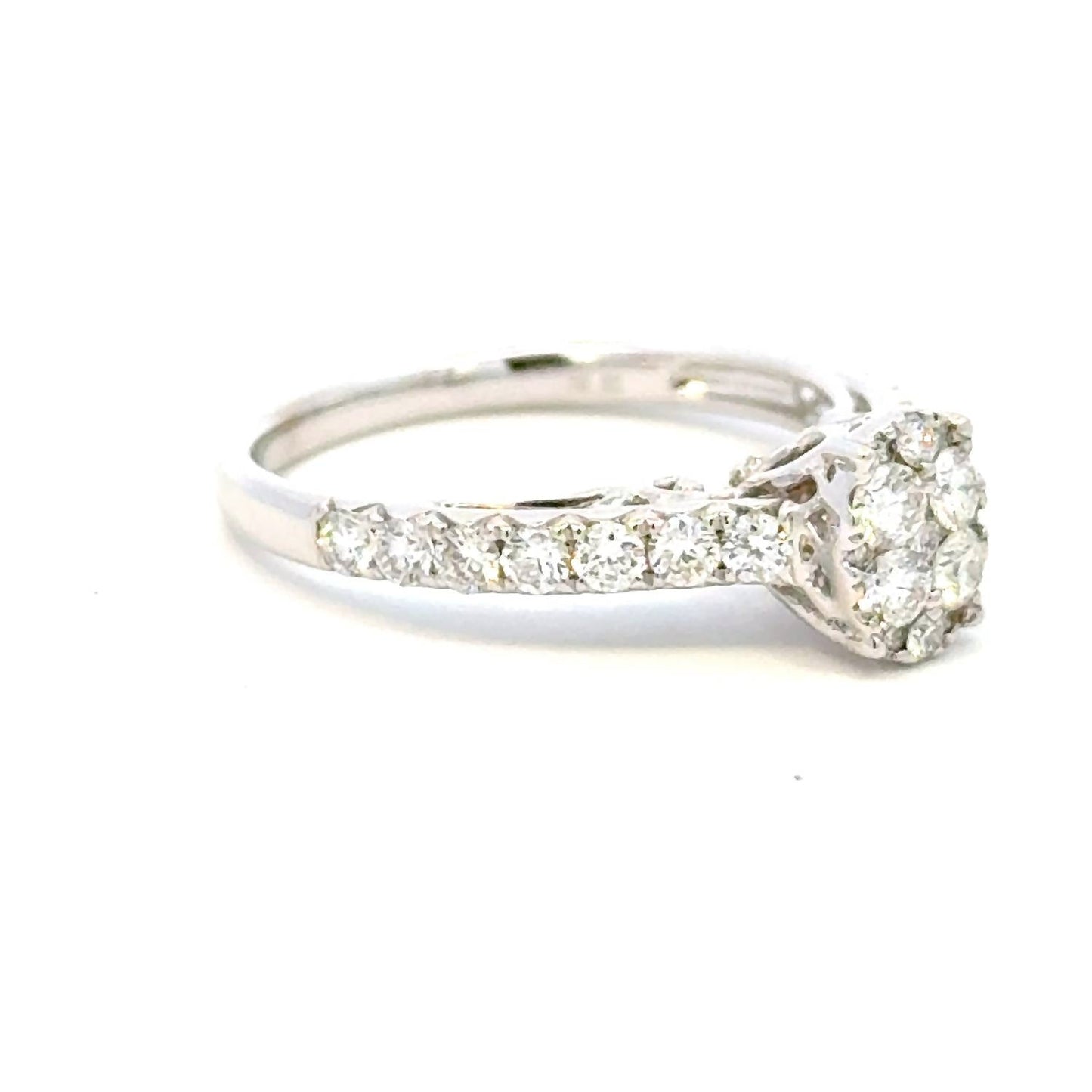 Aamiaa - 0.82 Carat Natural Diamond Cluster Engagement Ring