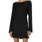 French Connection - Ennis Satin Bell Sleeve Mini Dress
