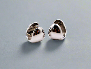 Italian Silver Peanut-Shaped Earrings