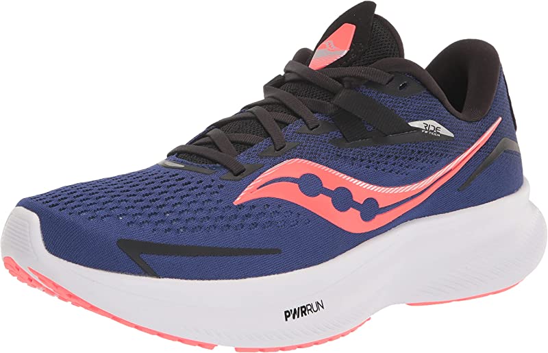 Saucony Men's Ride 15 Running Shoes Sapphire/ViZi Red Size 10 2E Wide US