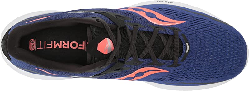 Saucony Men's Ride 15 Running Shoes Sapphire/ViZi Red Size 10 2E Wide US