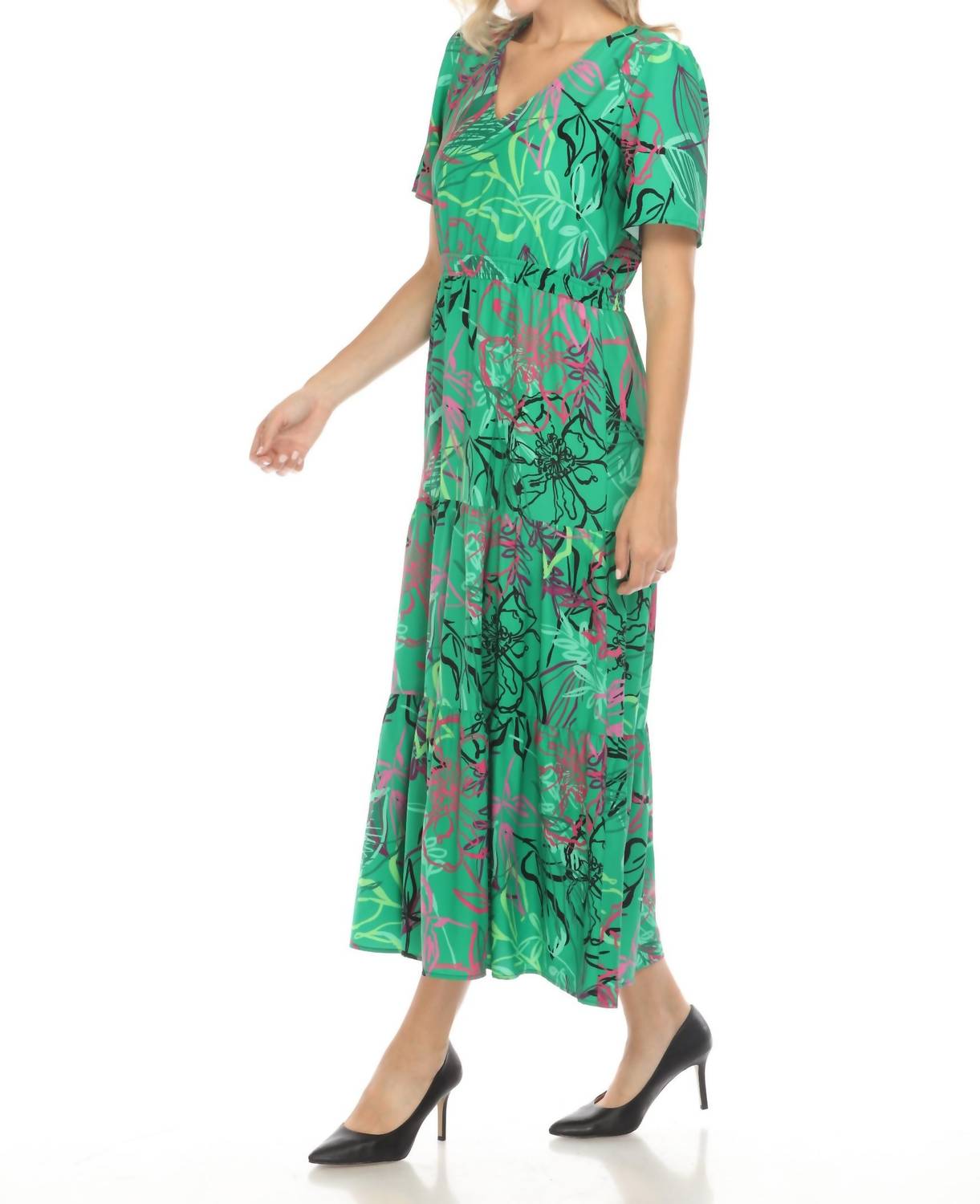 Joseph Ribkoff - Floral Print Tiered Maxi Dress