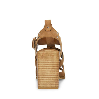 Steve Madden - Women's Suede Cage Wooden Stacked Heel Sandal