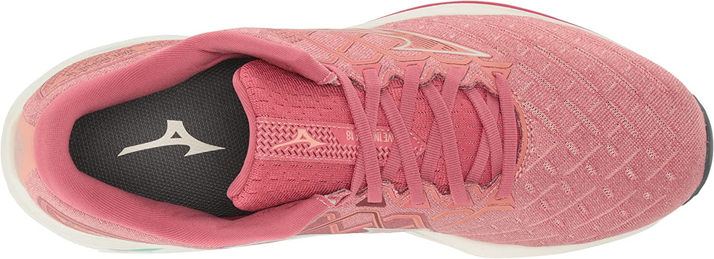 Mizuno Women's Wave Inspire 18 Running Shoes Rosette/Snow Size 6.5 B Medium US