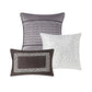 7 Piece Jacquard Comforter Set Grey Taupe King