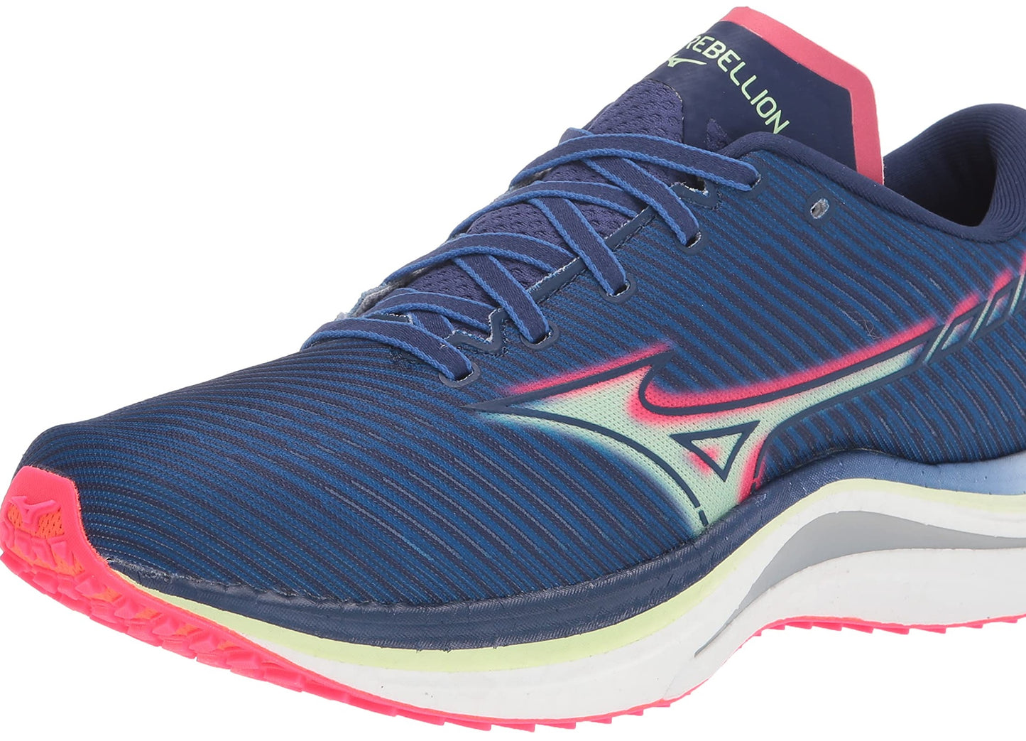 Mizuno Men's Wave Rebellion Running Shoes Blue/Paradise Pink Size 10 D Medium US