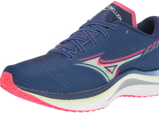 Mizuno Men's Wave Rebellion Running Shoes Blue/Paradise Pink Size 10 D Medium US