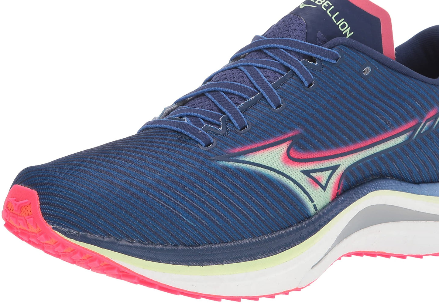Mizuno Men's Wave Rebellion Running Shoes Blue/Paradise Pink Size 11 D Medium US