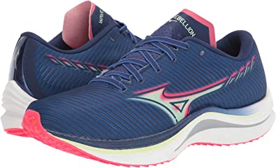 Mizuno Men's Wave Rebellion Running Shoes Blue/Paradise Pink Size 12 D Medium US