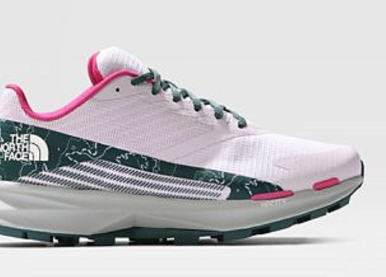 The North Face Women's Vectiv Levitum Run Shoes Grey/Pink Size 9 B Medium US
