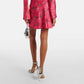 Ganni - Printed Satin Mini Dress