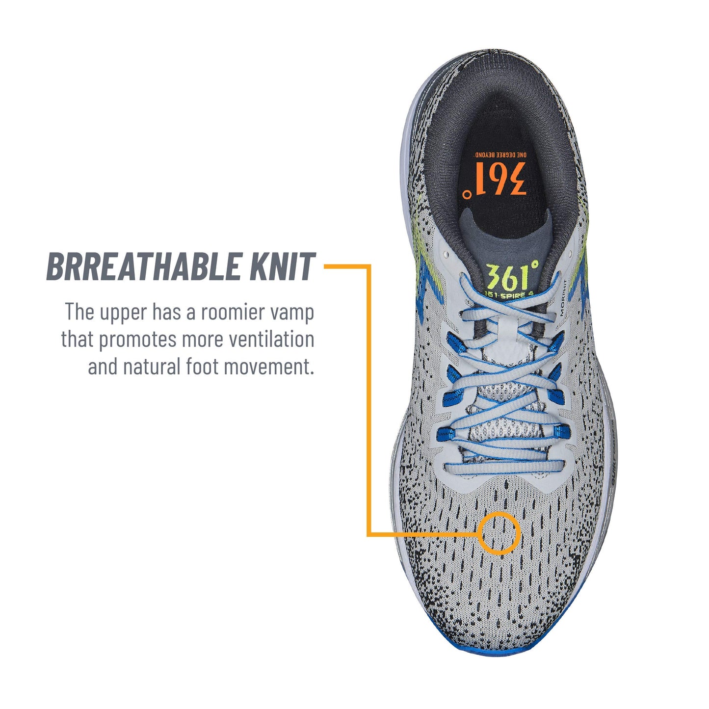 361 Degrees Men's Spire 4 Running Shoes Microchip/Ebony Size 14 D Medium US