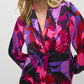 Joseph Ribkoff - Satin Abstract Print Trapeze Top