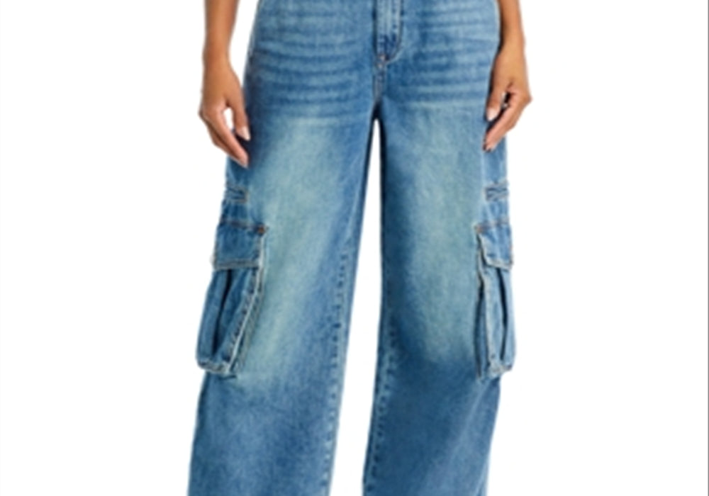 Blanknyc Cargo Jeans in Over Limit Blue