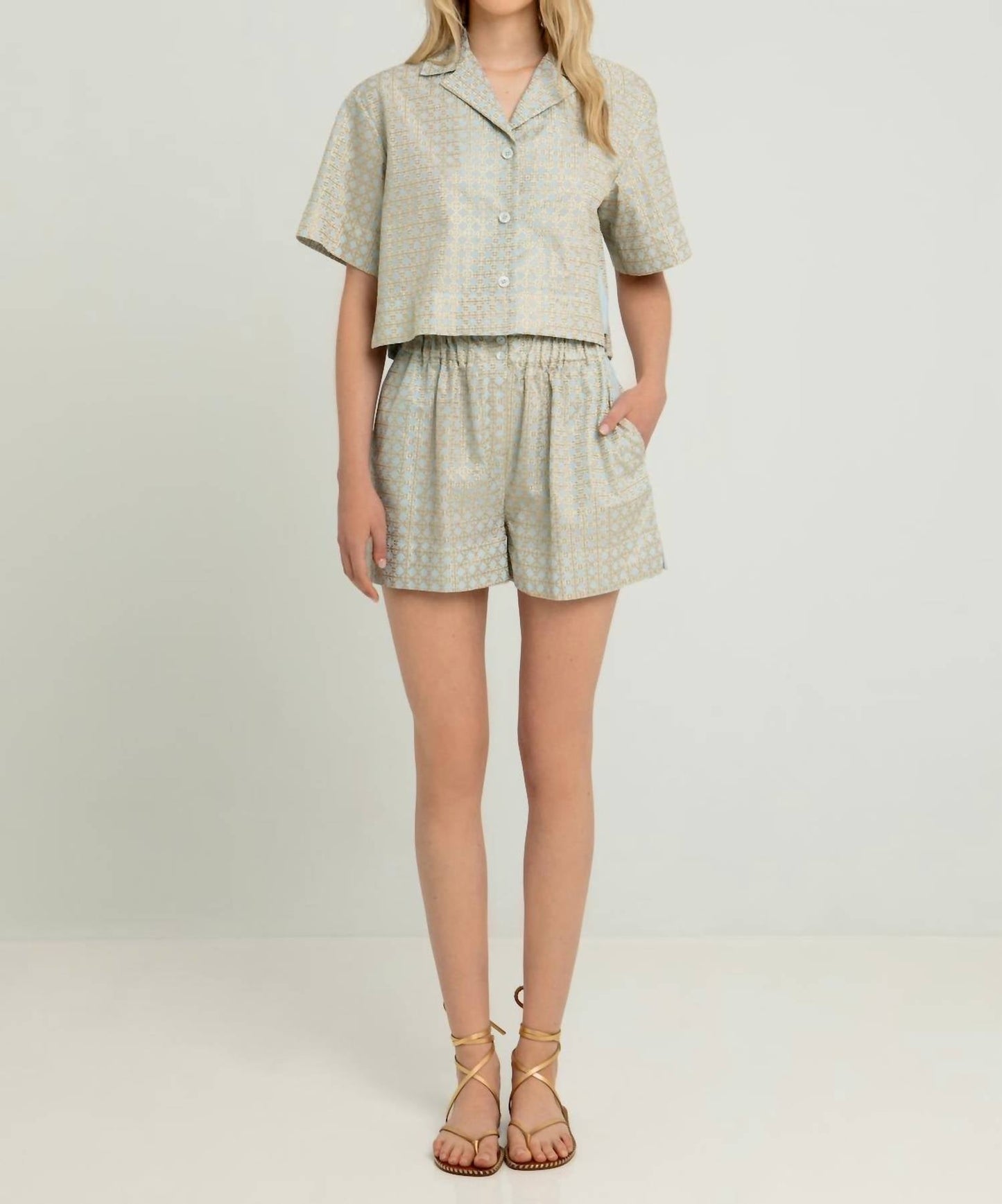 Greek Archaic Kori - Cross Cropped Short Sleeve Shirt