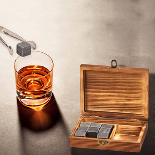 Creative Gifts International - Wood Box Whiskey Stone Set