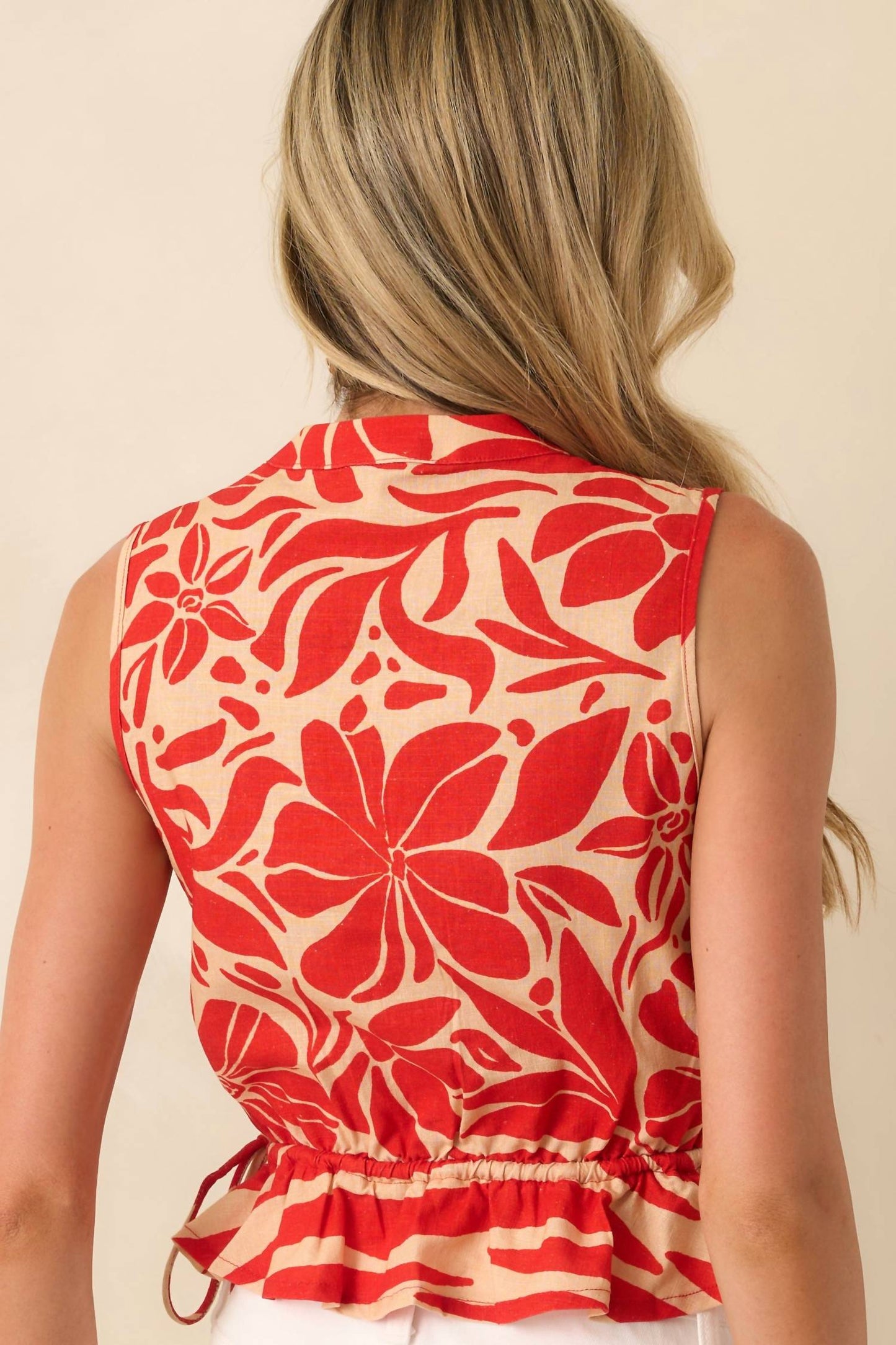 Aylaya - Geometric Print Linen Blend Boracay Top