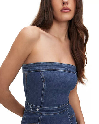 Good American - Denim Tube Midi Dress