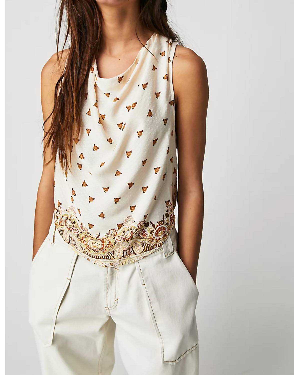 Free People - Silas Printed Cowlneck Top