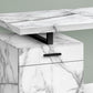 Computer Desk with Marble Look Laminate and Storage Drawers - White