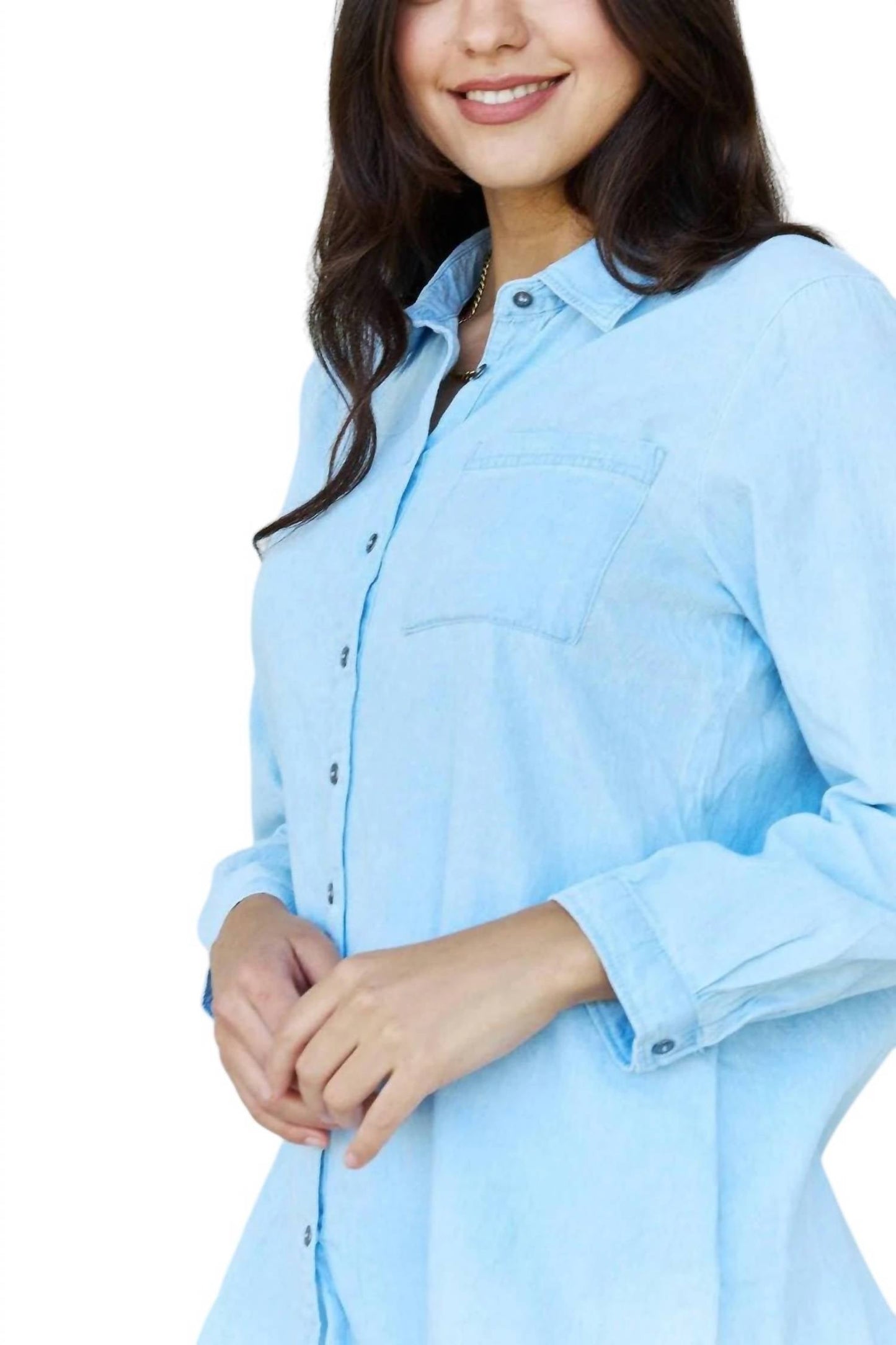 Doublju - Denim Button Down Shirt