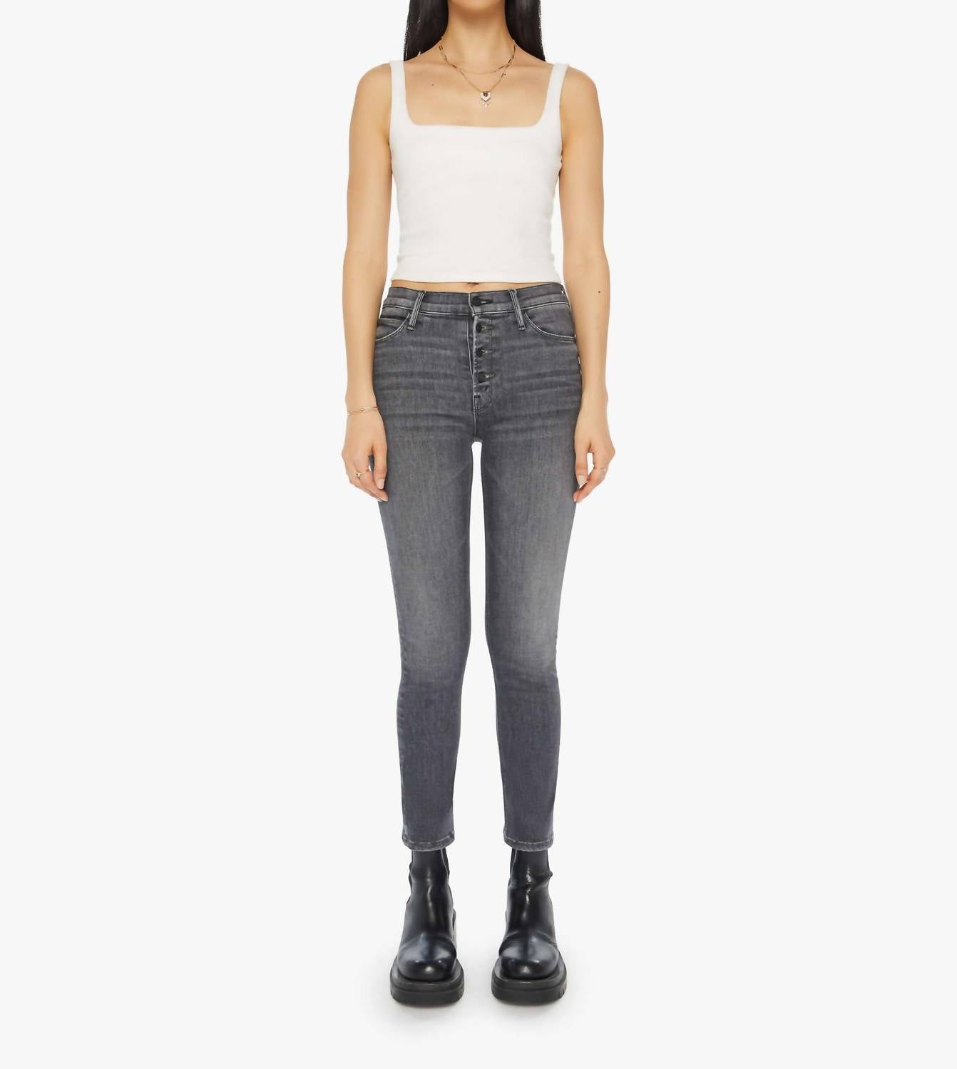 Mother - Pixie Mid Rise Dazzler Ankle Jean