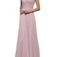 Marsoni By Colors - Women's Embellished V-neck Chiffon A-line Dress
