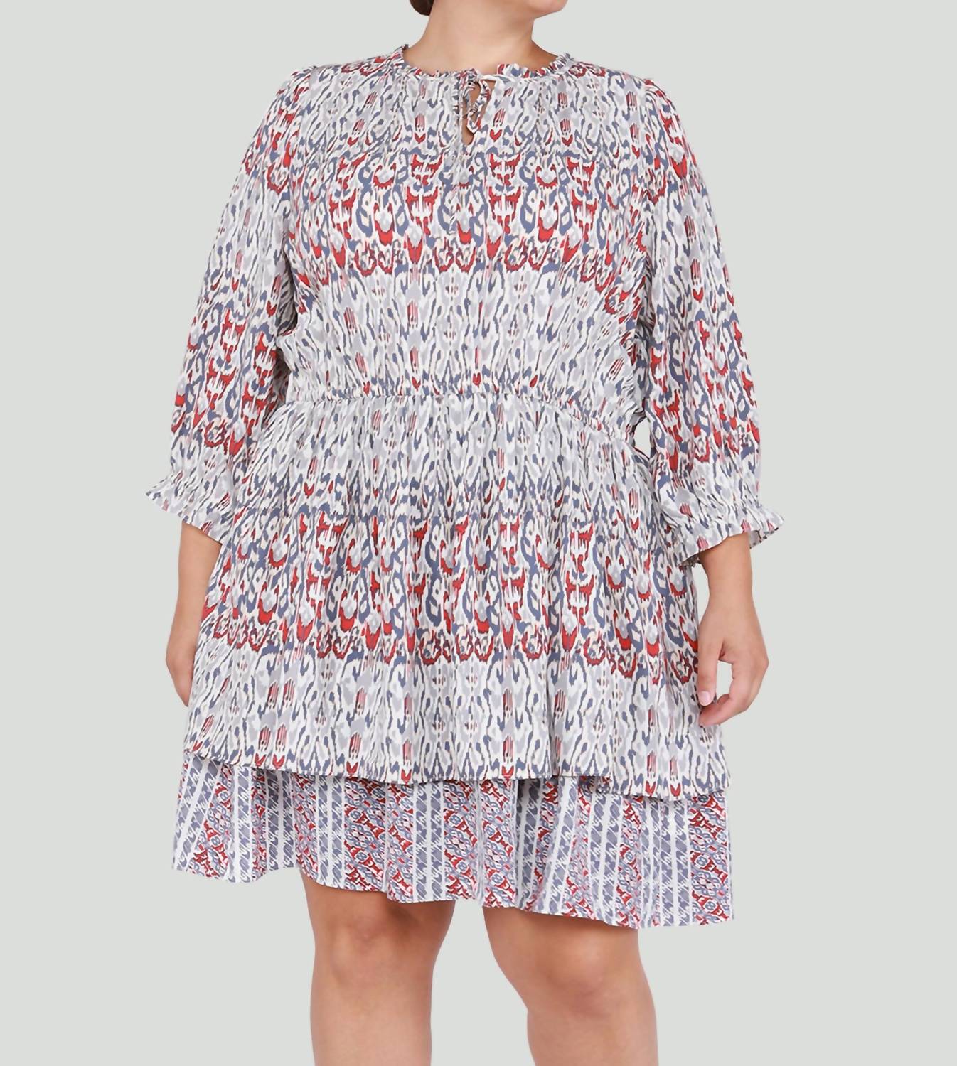 Black Tape - Ikat Smocked Mini Dress