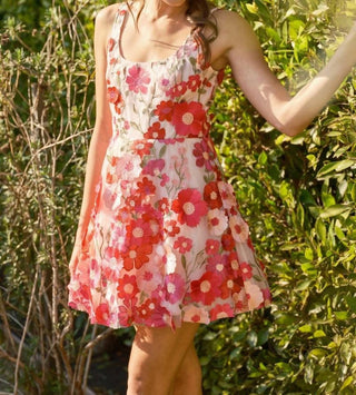 Ina - 3d Floral Embroidered Mini Dress