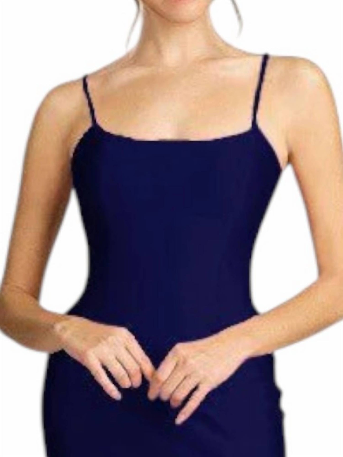 Fiesta Fashion - Satin Open Back High Slit Leg Evening Gown Maxi Dress