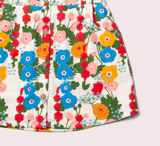 Little Green Radicals - Girl's Flora And Fauna Button Through Short Sleeve Dress