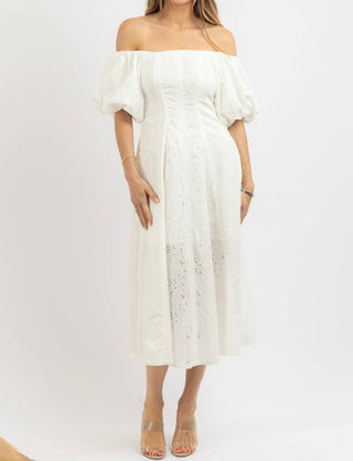 Olivaceous - Wilson Eyelet Midi Dress