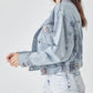 Risen - Full Size Button Down Cropped Denim Jacket