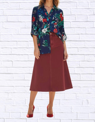 Diva Usa - Tropical Floral Viscose Button-up Shirt