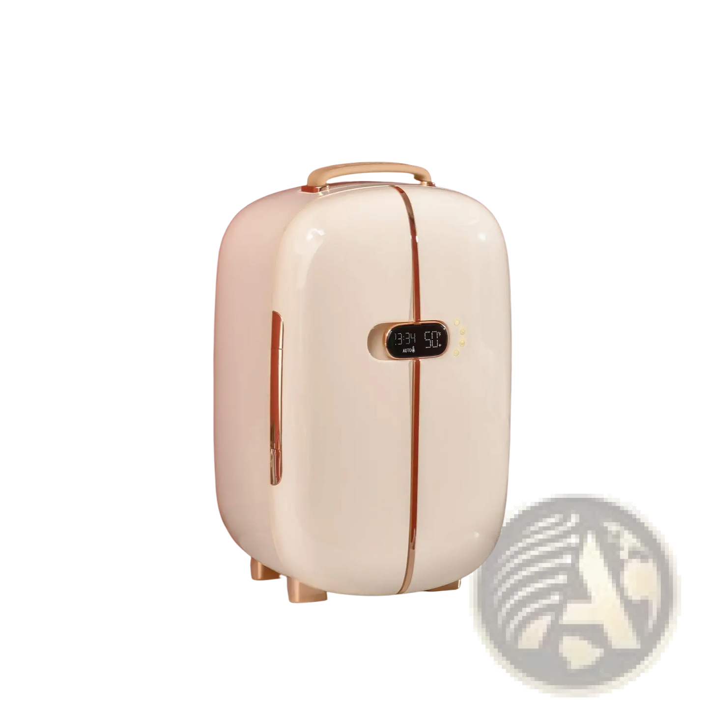 12l Portable Beauty Fridge with Led Display and Rose Gold Accents