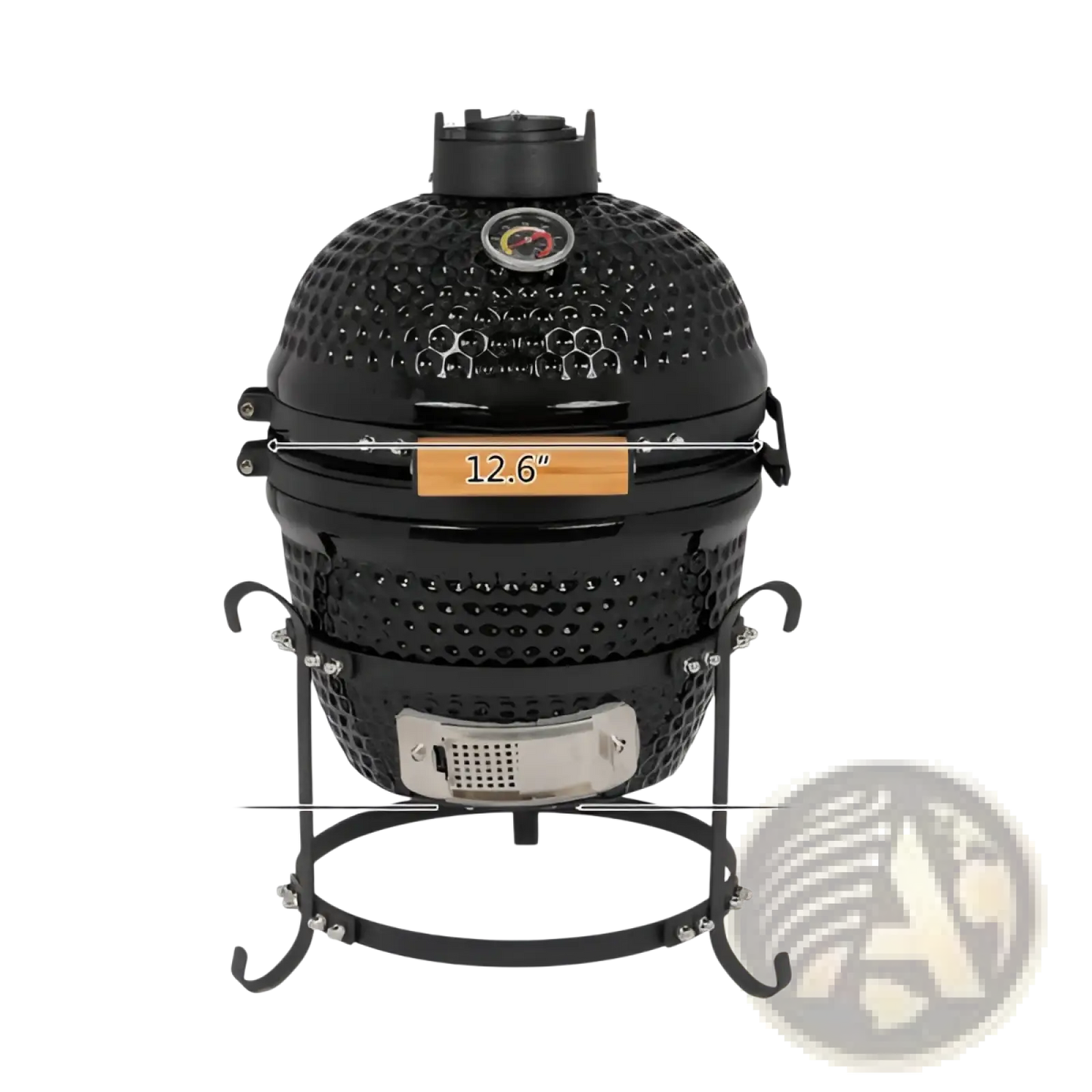 13 Inch Ceramic Kamado Charcoal Grill Black