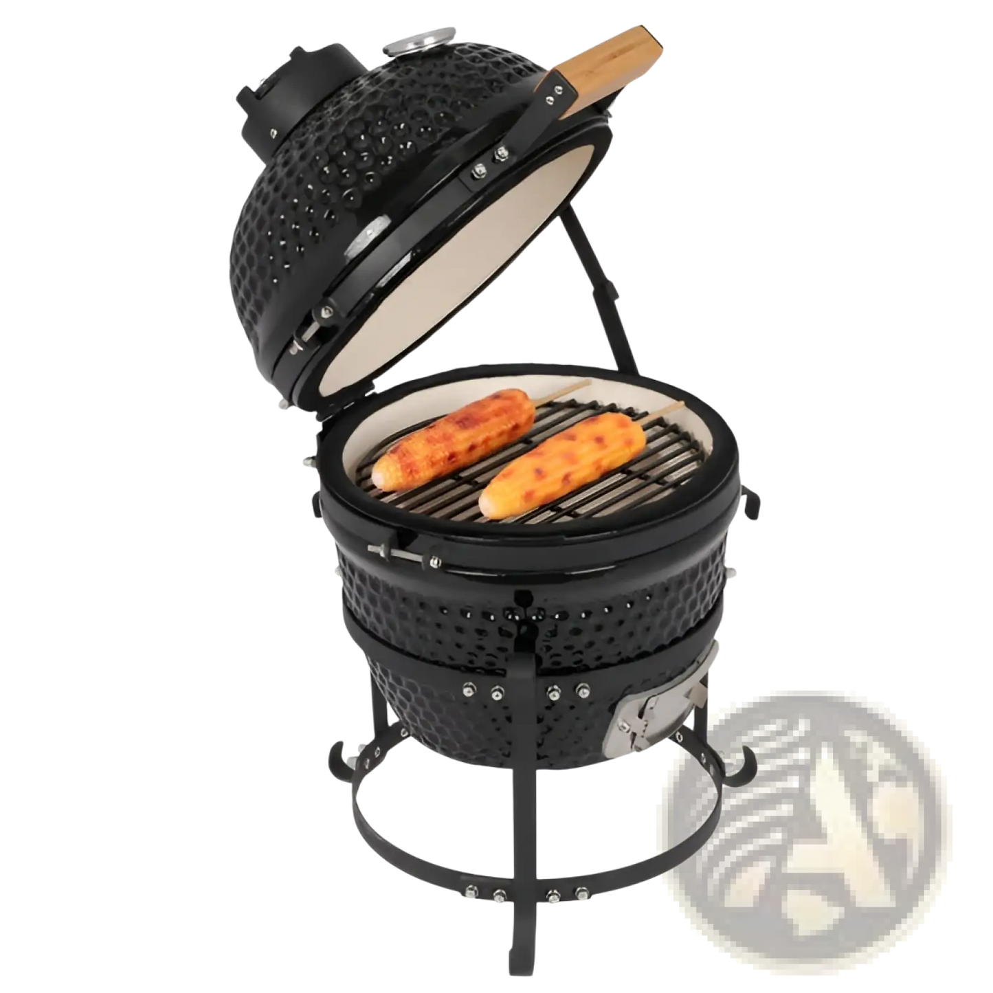 13 Inch Ceramic Kamado Charcoal Grill Black
