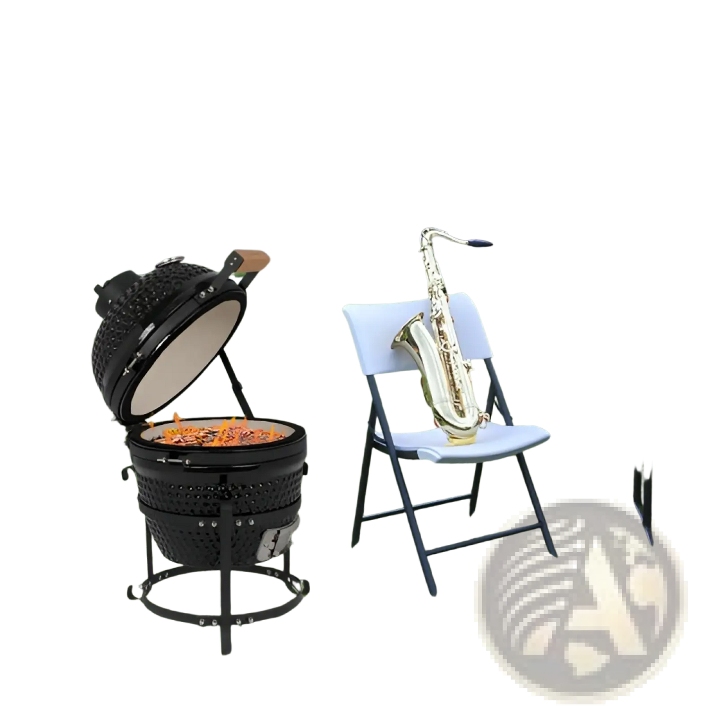 13 Inch Ceramic Kamado Charcoal Grill Black