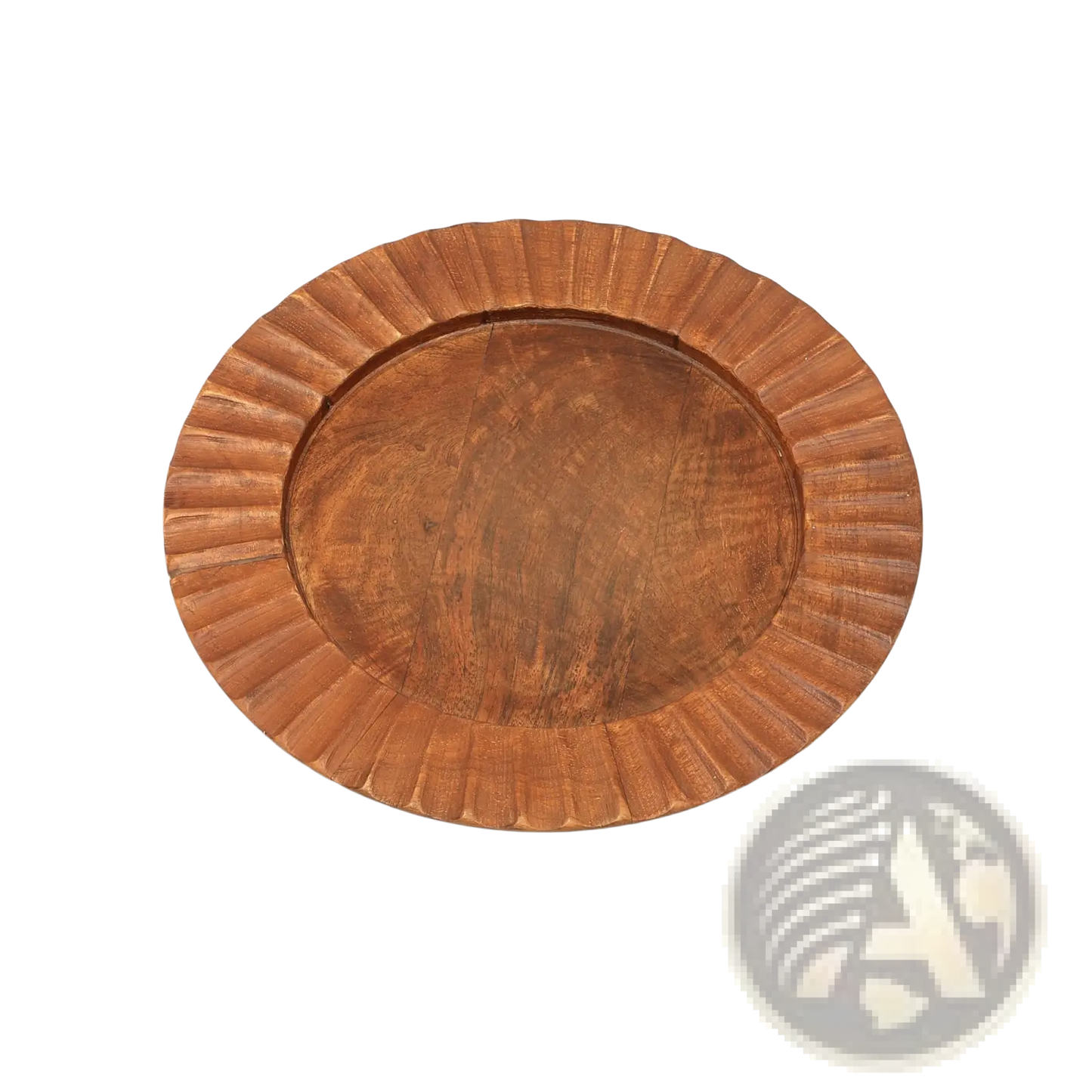 13 Inch Wood Charger Plate Scalloped Tableware