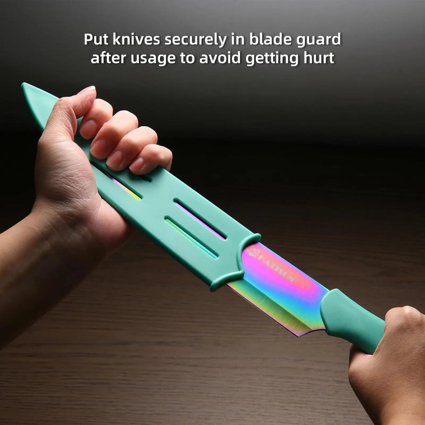 13 Piece Blue Stainless Steel Rainbow Knife Set