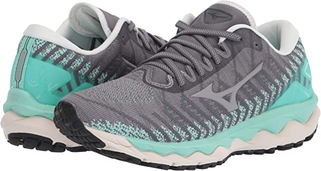 Mizuno Women'S Wave Sky 4 Knit Running Shoes Castlerock Brown Size 11 B Medium Us