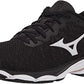 Mizuno Women'S Wave Inspire 16 Knit Running Shoes Black/White Size 6 B Medium Us