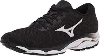 Mizuno Women'S Wave Inspire 16 Knit Running Shoes Black/White Size 6 B Medium Us