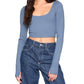 Susana Monaco - Scoop Front Thumb Hole Long Sleeve Top