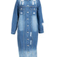 Kara Chic - Ripped Long Denim Jacket