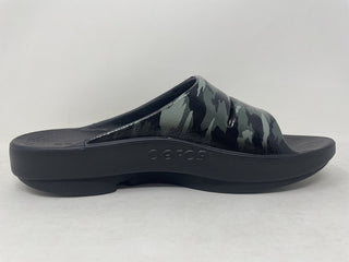 Oofos Women'S Ooahh Slide Sandals Green Camo Size 11 B Medium Us